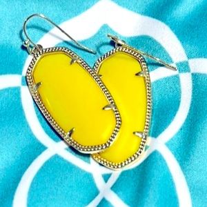 Kendra Scott Yellow Elle Gold Drop Earrings